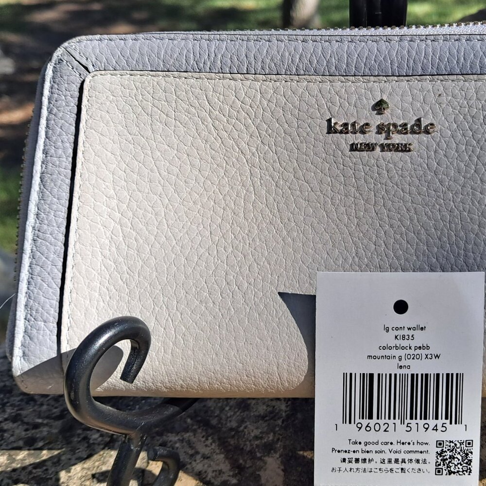 Kate Spade color block Gray Leather Wallet (NWT)